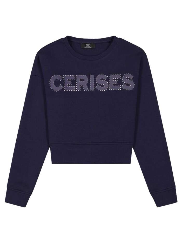 Sweat court en coton prune...