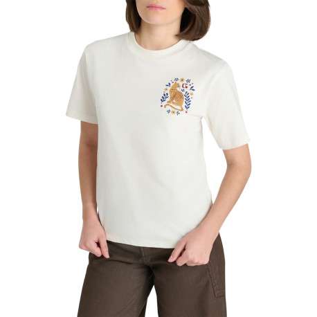 T-shirt en coton écru imprimé à coupe droite pourvu d'un col rond - Image 2