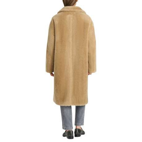 Manteau long réversible noir à coupe droite pourvu de manches longues - Image 6