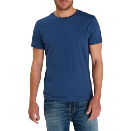T-shirt en coton à col rond en bord-côte pourvu de manches courtes - Image 3
