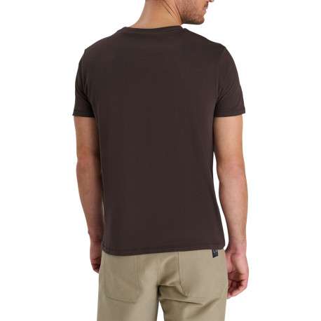 T-shirt en coton chocolat pourvu d'une coupe droite et d'un col rond - Image 2