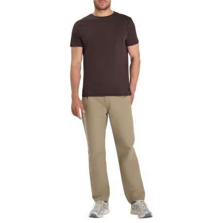 T-shirt en coton chocolat pourvu d'une coupe droite et d'un col rond - Image 3