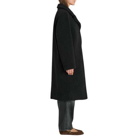 Manteau noir à coupe droite pourvu d'un col à revers tailleur - Image 6
