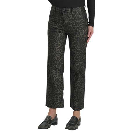 Pantalon léopard à coupe droite pourvu d'une fermeture par zip et bouton - Image 2