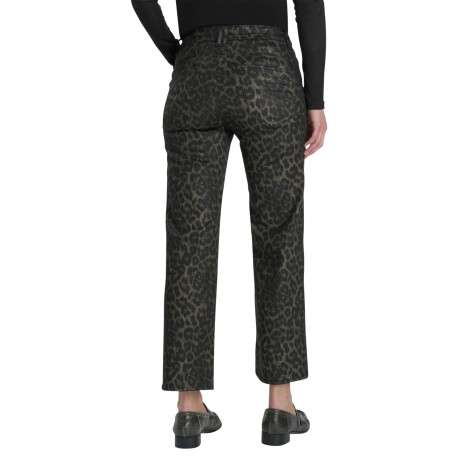 Pantalon léopard à coupe droite pourvu d'une fermeture par zip et bouton - Image 3