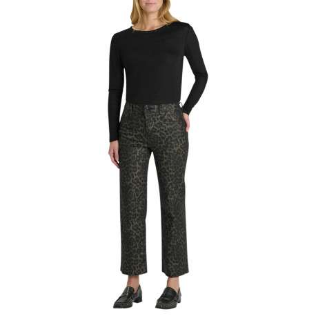 Pantalon léopard à coupe droite pourvu d'une fermeture par zip et bouton - Image 6