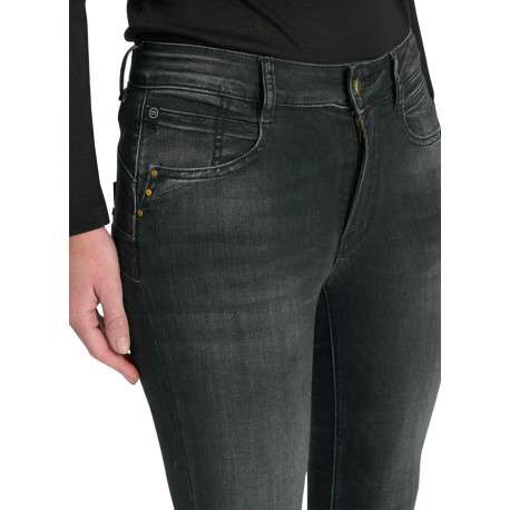 Jean en coton mélangé anthracite pourvu d'une fermeture par zip et bouton - Image 4