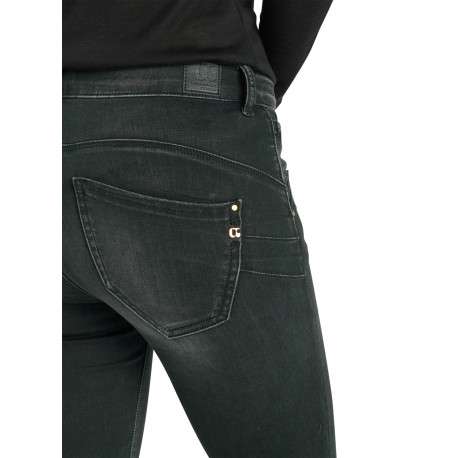 Jean en coton mélangé anthracite pourvu d'une fermeture par zip et bouton - Image 5