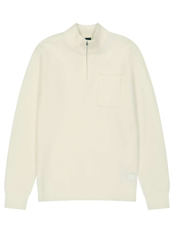 Pull écru uni coupe droite...