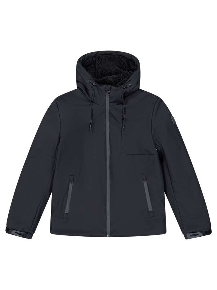 Parka noire à coupe droite...