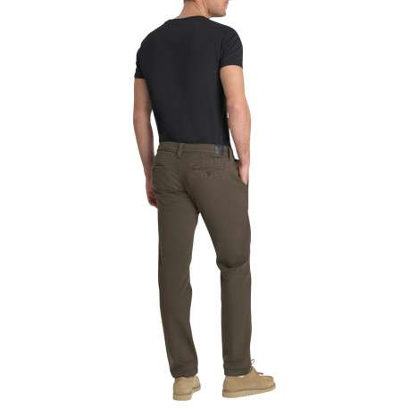 Pantalon chino en coton mélangé chocolat pourvu d'une coupe droite - Image 2