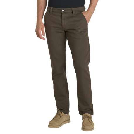 Pantalon chino en coton mélangé chocolat pourvu d'une coupe droite - Image 3