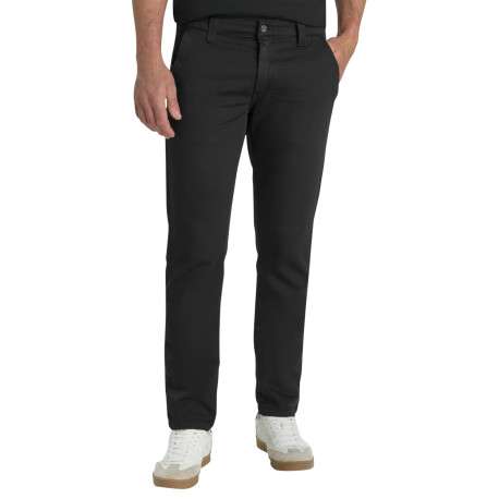 Pantalon chino en coton mélangé noir pourvu d'une coupe droite - Image 3