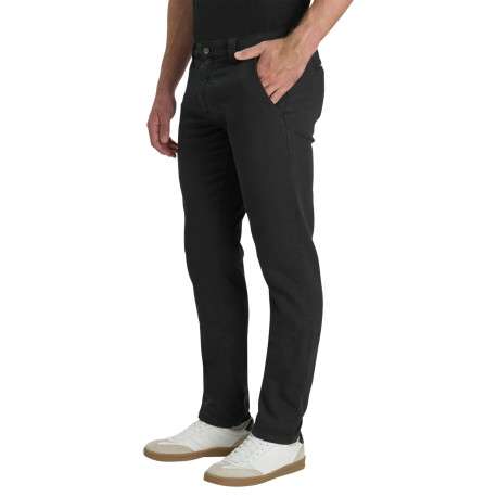 Pantalon chino en coton mélangé noir pourvu d'une coupe droite - Image 4