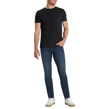 Jean à coupe slim délavé gris anthracite avec moustaches sur les cuisses - Image 3