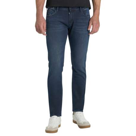 Jean à coupe slim délavé gris anthracite avec moustaches sur les cuisses - Image 4