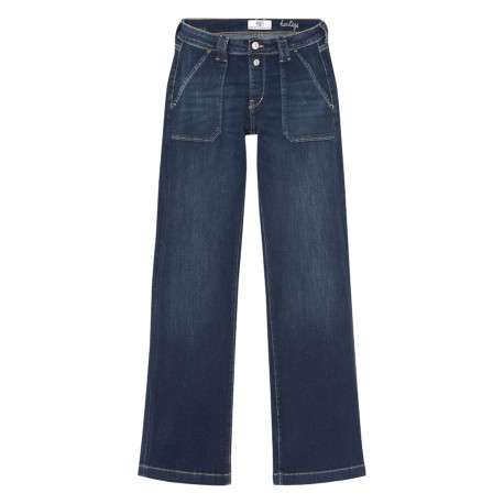 Jean en coton bleu marine pourvu d'une coupe bootcut avec 2 grandes poches avant