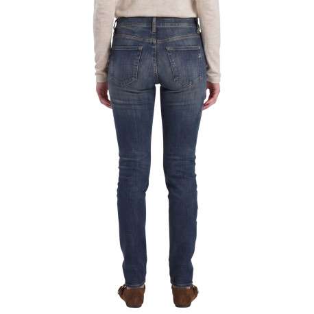 Jean en coton mélangé bleu nuit délavé pourvu d'une coupe skinny - Image 2