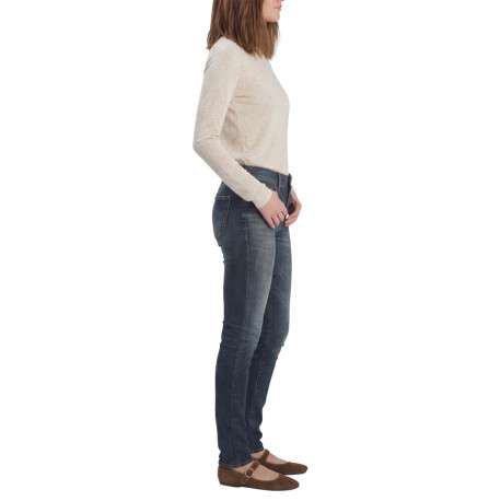 Jean en coton mélangé bleu nuit délavé pourvu d'une coupe skinny - Image 3