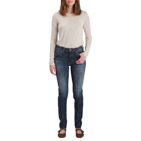 Jean en coton mélangé bleu nuit délavé pourvu d'une coupe skinny - Image 4