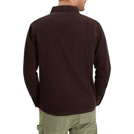 Chemise en coton de velours côtelé marron avec une coupe droite - Image 2