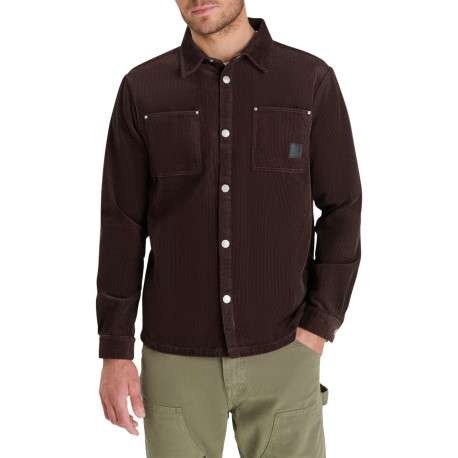 Chemise en coton de velours côtelé marron avec une coupe droite - Image 3