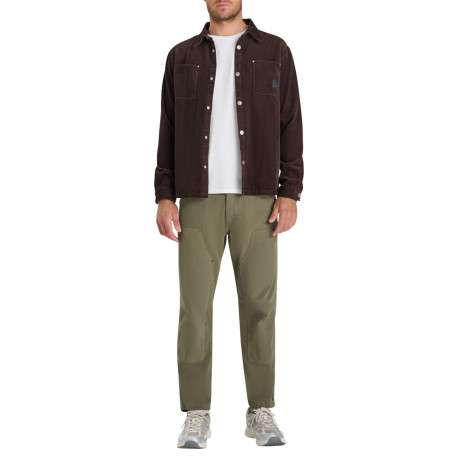 Chemise en coton de velours côtelé marron avec une coupe droite - Image 5