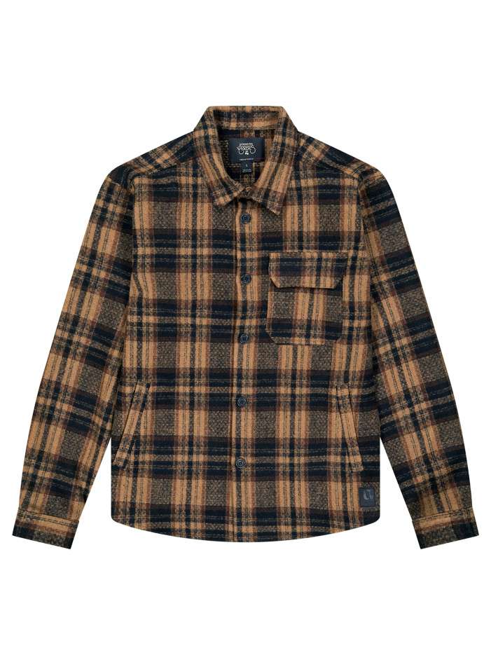Chemise épaisse camel à...