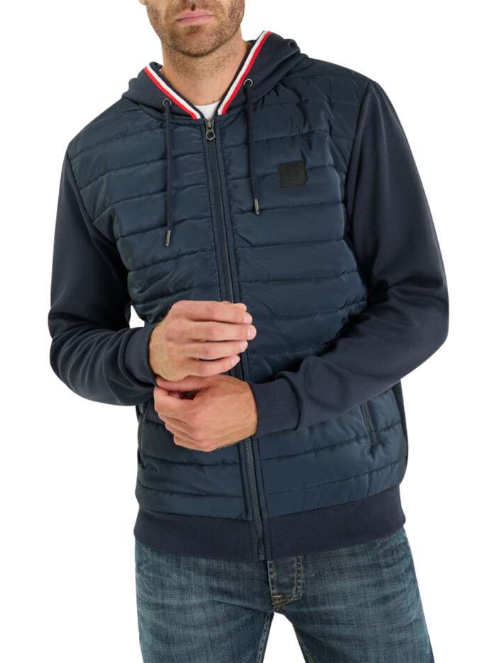 Veste bi-matière zippé bleu...