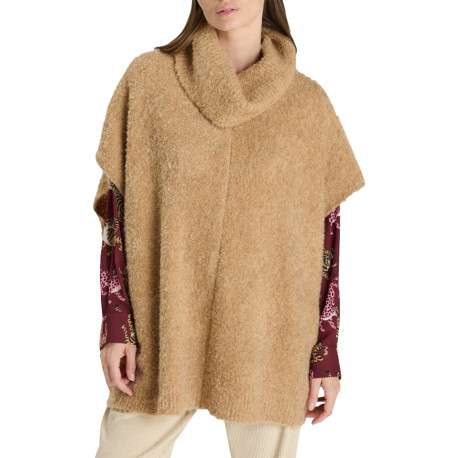 Pull camel à coupe ample pourvu d'un col roulé et des manches 3/4 - Image 3