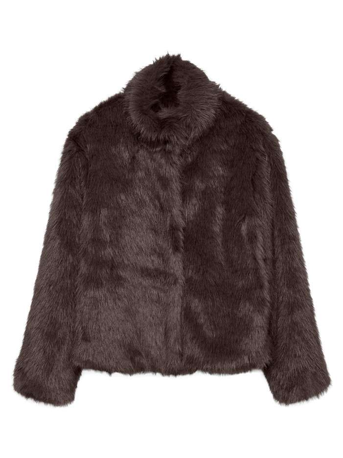 Manteau marron uni en...