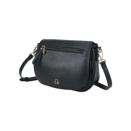 Sac noir uni à bandoulière amovible orné du logo de la marque - Image 2