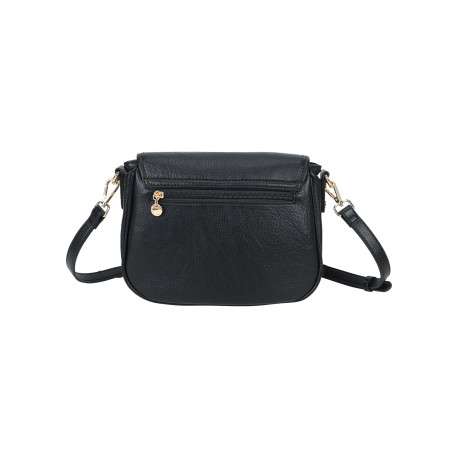 Sac noir uni à bandoulière amovible orné du logo de la marque - Image 3
