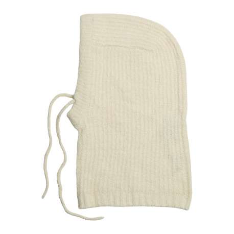 Bonnet cagoule écru uni à coupe ample avec cordon de serrage