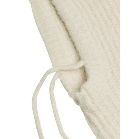 Bonnet cagoule écru uni à coupe ample avec cordon de serrage - Image 2