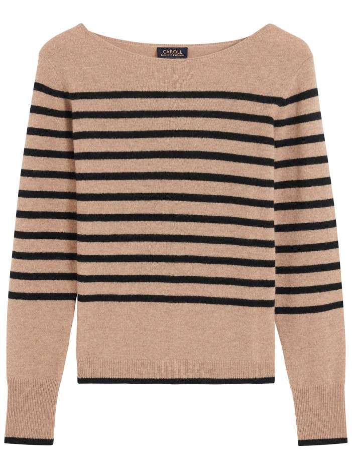 Pull beige rayé avec une...