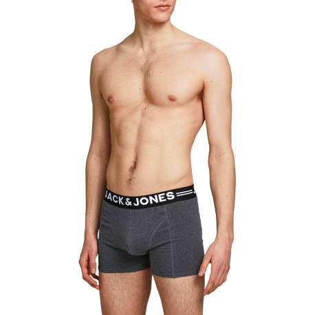 Lot de boxers unis en coton coupe fermée avec bandes élastiquées colorées - Image 2