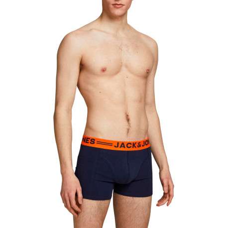 Lot de boxers unis en coton coupe fermée avec bandes élastiquées colorées - Image 4
