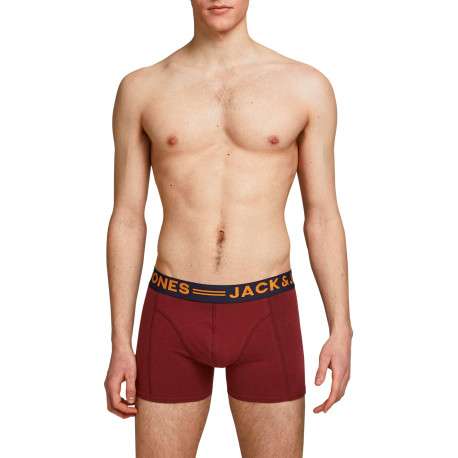 Lot de boxers unis en coton coupe fermée avec bandes élastiquées colorées - Image 6
