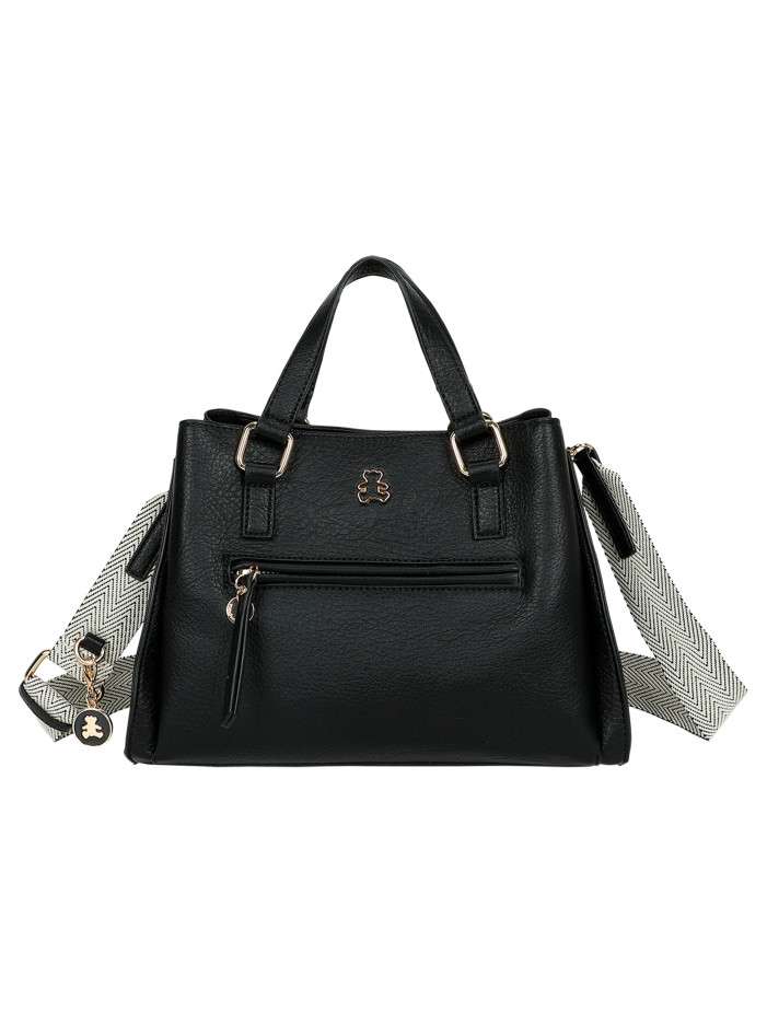Sac à main noir uni avec...