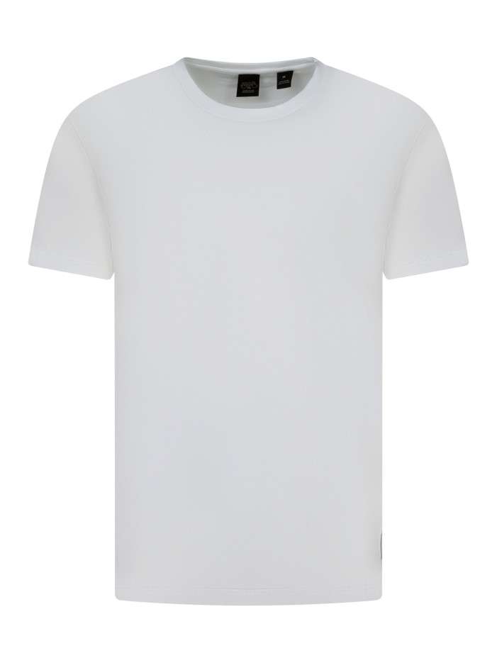 T-shirt en coton blanc uni...