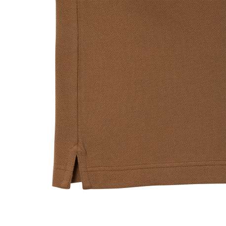 Polo Ph4012 slim manches courtes en coton camel avec logo brodé et col boutonné - Image 6