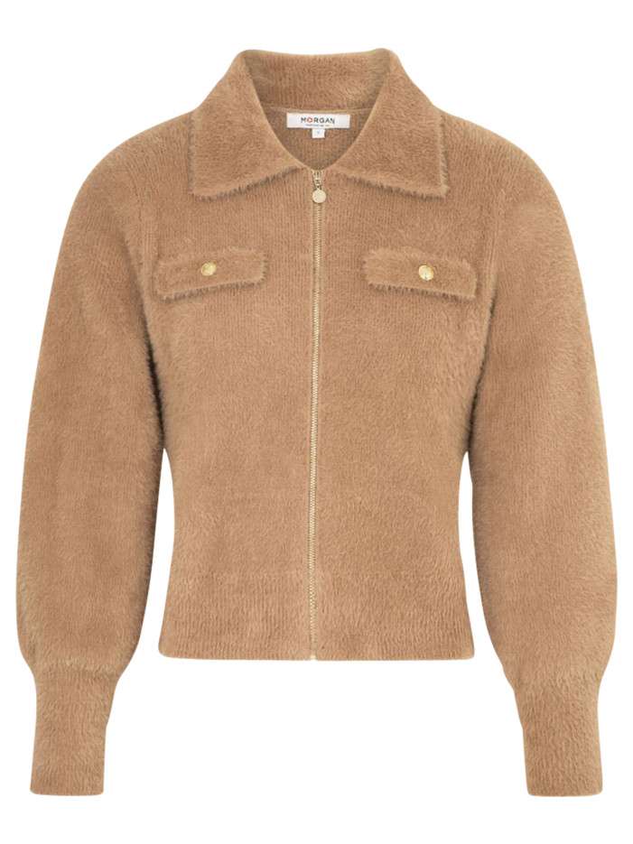 Gilet camel uni pourvu d'un...