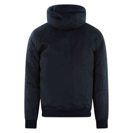 Blouson marine uni avec une coupe droite et un col à capuche - Image 2