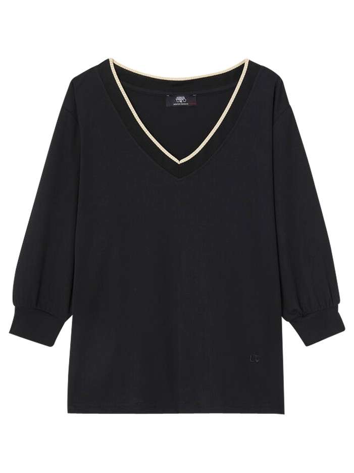 T-shirt noir uni avec une...