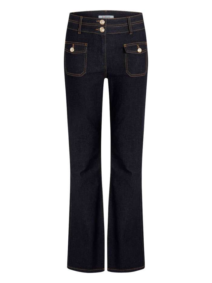 Pantalon denim en coton...