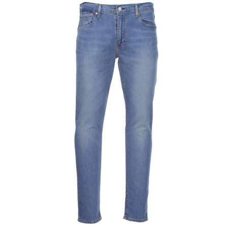 Jean bleu en coton effet délavé style 5 poches avec une coupe slim