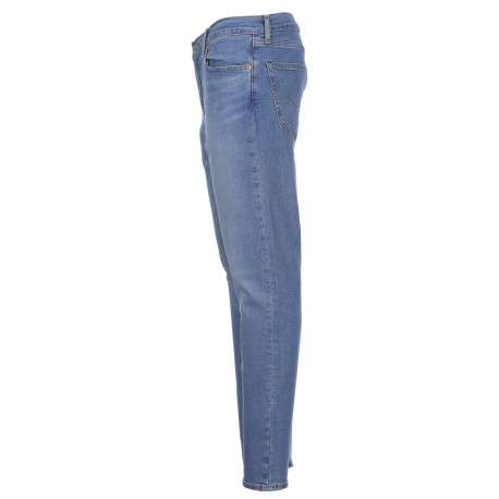 Jean bleu en coton effet délavé style 5 poches avec une coupe slim - Image 3