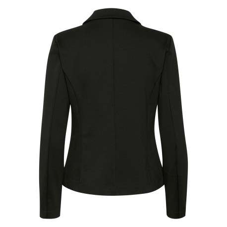 Blazer noir uni avec une coupe slim et un col à revers cranté - Image 2