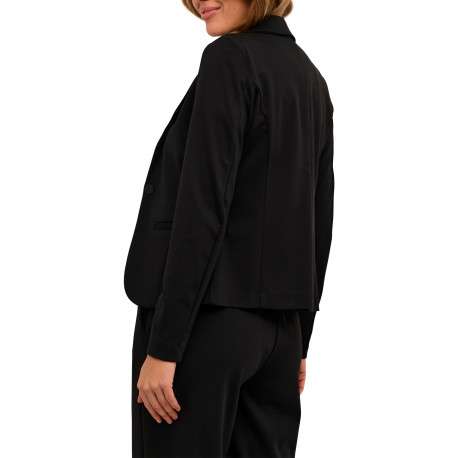 Blazer noir uni avec une coupe slim et un col à revers cranté - Image 5